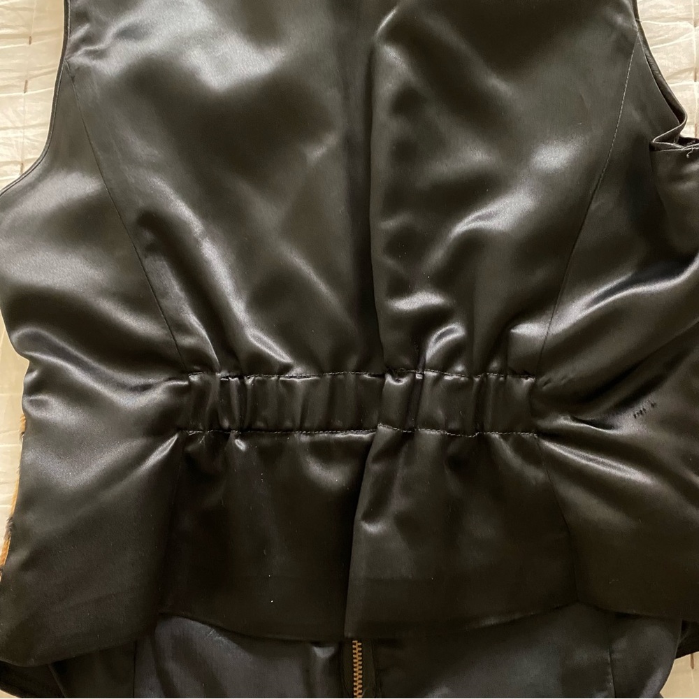 Cache Faux Fur Leopard Print Mini Skirt And Vest … - image 5